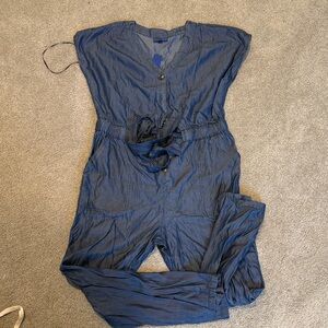 Apt. 9 Navy Jumpsuit with Button Detail